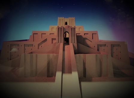 ウルのジグラット(聖塔)イラク南部の模型(舞鶴煉瓦博物館)